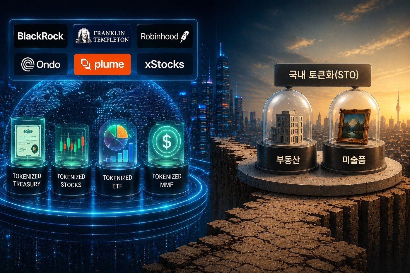 본문 이미지 - 인공지능(AI)을 활용한 토큰화증권 일러스트.