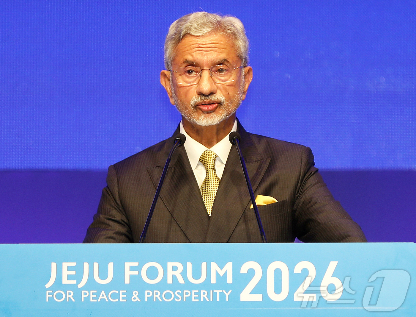 (서귀포=뉴스1) 오미란 기자 = 수브라마냠 자이샨카르(Subrahmanyam Jaishankar) 인도 외교장관이 25일 제주 서귀포시 표선면 해비치 호텔&리조트 제주에서 열린 …