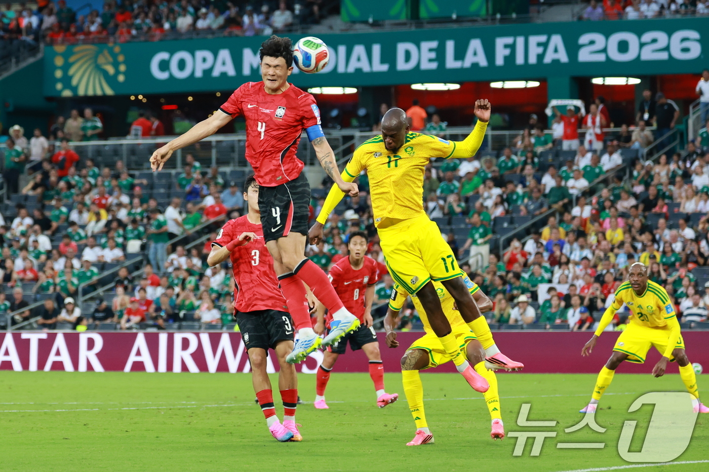 (몬테레이(멕시코)=뉴스1) 임세영 기자 = 대한민국 축구국가대표팀 김민재가 24일(현지시간) 멕시코 몬테레이 스타디움에서 열린 2026 북중미 월드컵 A조 조별리그 3차전 대한민 …