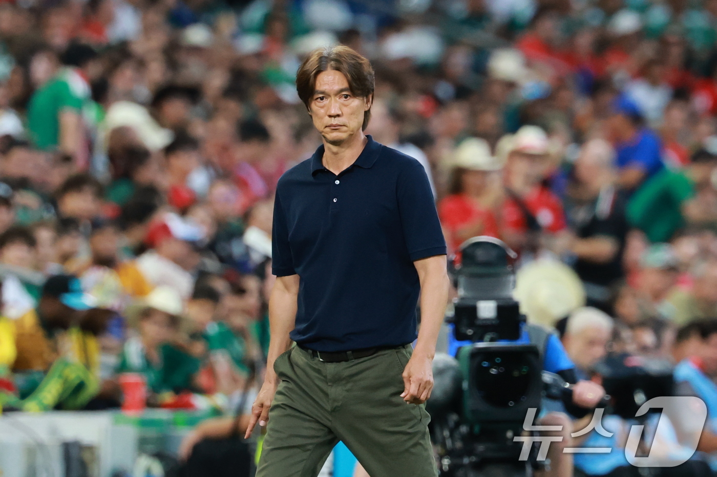 (몬테레이(멕시코)=뉴스1) 임세영 기자 = 대한민국 축구국가대표팀 홍명보 감독이 24일(현지시간) 멕시코 몬테레이 스타디움에서 열린 2026 북중미 월드컵 A조 조별리그 3차전 …