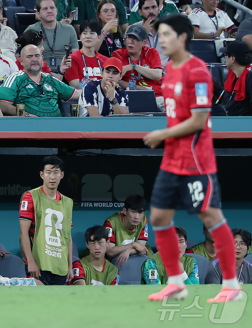 (몬테레이(멕시코)=뉴스1) 박지혜 기자 = 대한민국 축구국가대표팀 손흥민이 24일(현지시간) 멕시코 몬테레이 스타디움에서 열린 2026 북중미 월드컵 A조 조별리그 3차전 대한민 …