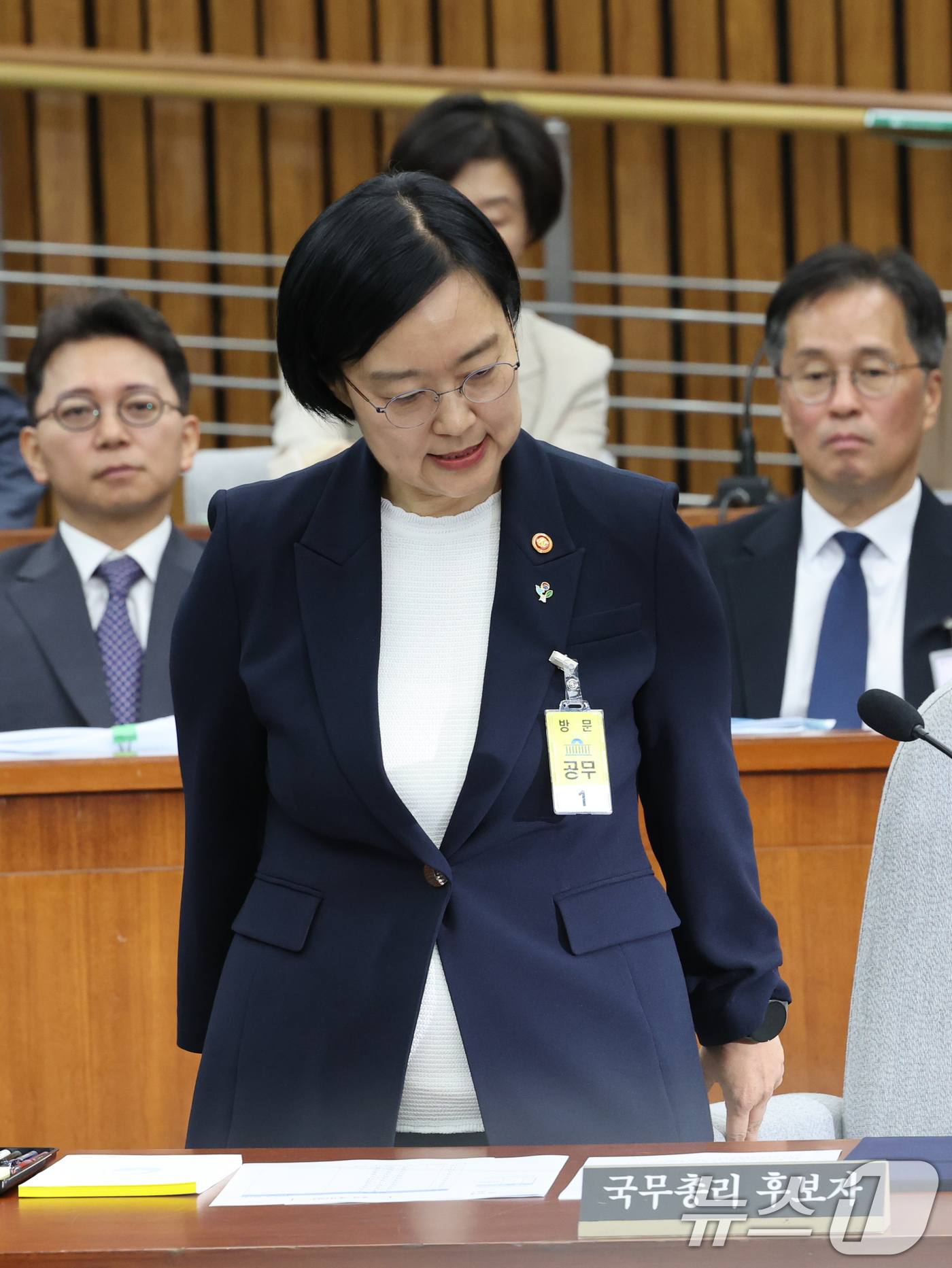 (서울=뉴스1) 황기선 기자 = 한성숙 국무총리 후보자가 25일 서울 여의도 국회에서 열린 인사청문회에 출석하고 있다. 2026.6.25/뉴스1