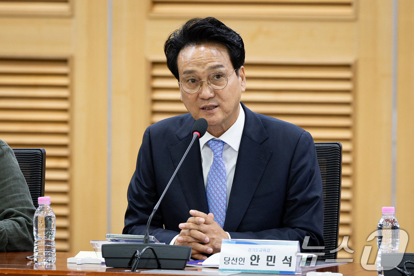 (서울=뉴스1) 유승관 기자 = 안민석 경기도교육감 당선인이 25일 서울 여의도 국회 의원회관에서 열린 '경기 교육활동보호국 왜, 어떻게 만들 것인가?' 경기 교육활동보호국 제도 …