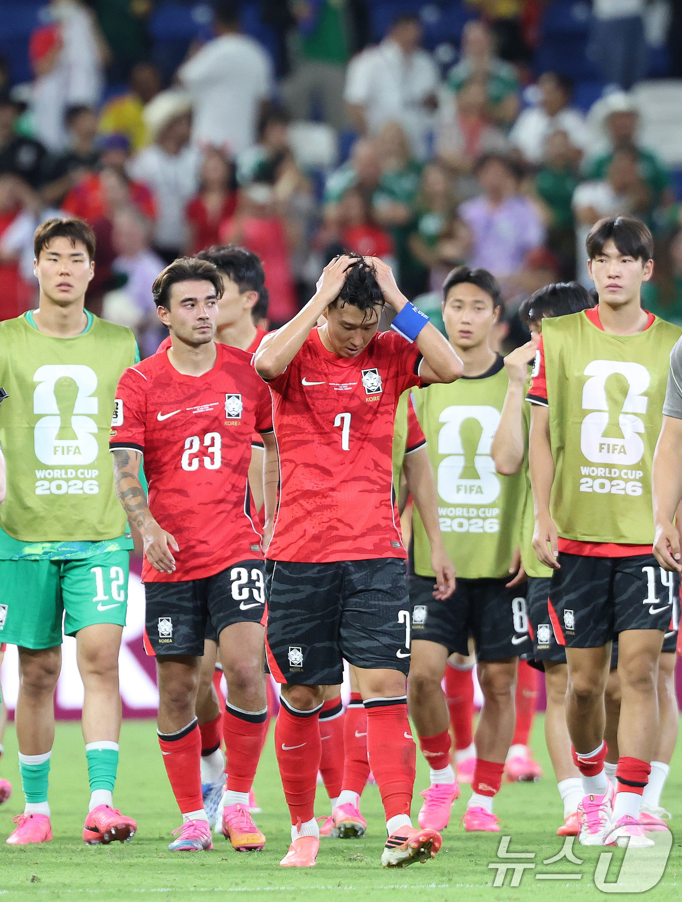 (몬테레이(멕시코)=뉴스1) 박지혜 기자 = 대한민국 축구국가대표팀 손흥민이 24일(현지시간) 멕시코 몬테레이 스타디움에서 열린 2026 북중미 월드컵 A조 조별리그 3차전 대한민 …