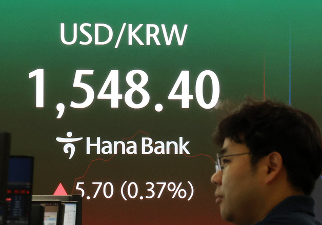 달러·원 환율 , 5일 연속 올라 1,550원 근접