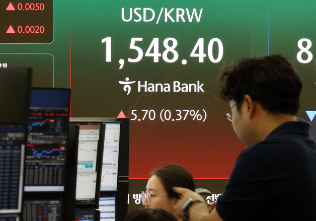 달러·원 환율 , 5일 연속 올라 1,550원 근접