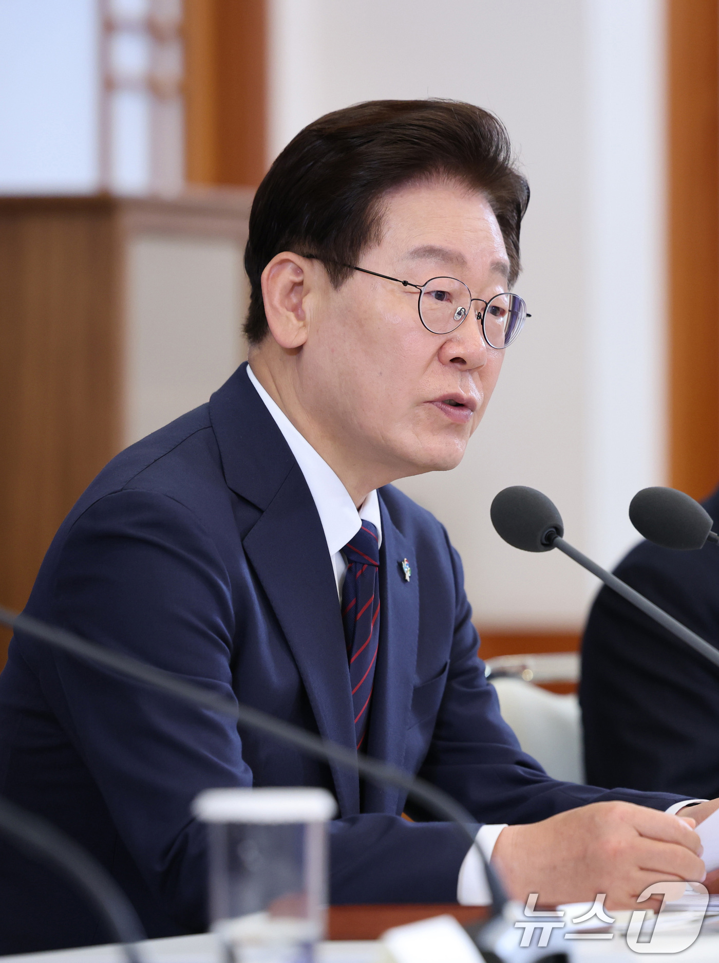 (서울=뉴스1) 이재명 기자 = 이재명 대통령이 26일 청와대에서 열린 미래 新안보 혁신기업 육성 전략회의에서 발언하고 있다. 2026.6.26/뉴스1