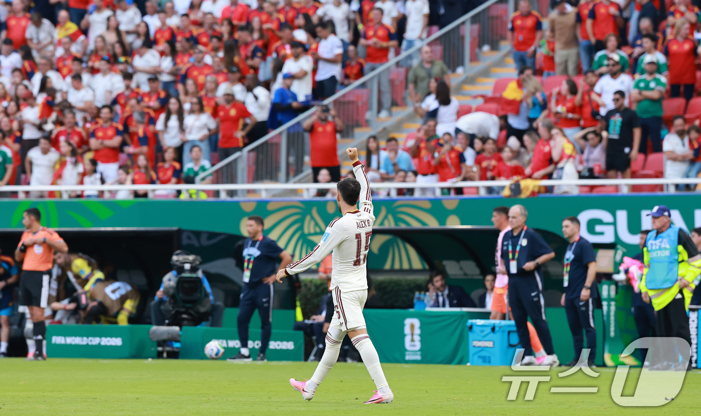 (과달라하라(멕시코)=뉴스1) 임세영 기자 = 스페인 축구국가대표팀 알렉스 바에나가 26일(현지시간) 멕시코 할리스코주 과달라하라 스타디움서 열린 우루과이와 북중미월드컵 조별리그 …