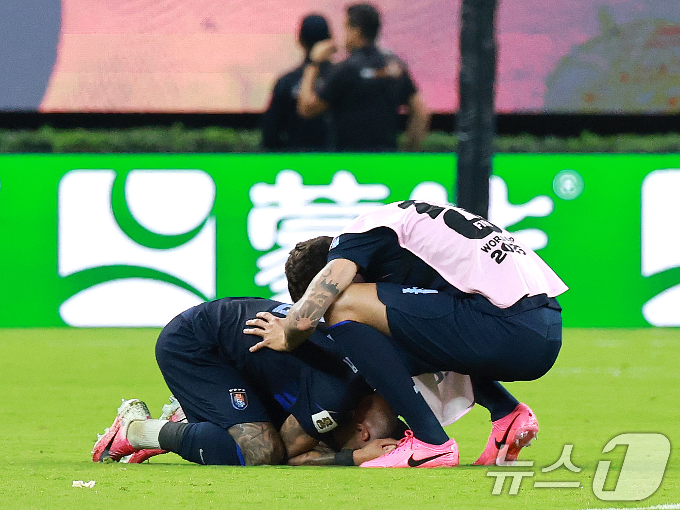 (과달라하라(멕시코)=뉴스1) 임세영 기자 = 우루과이 축구대표팀 선수들이 26일(현지시간) 멕시코 할리스코주 과달라하라 스타디움에서 열린 2026 북중미 월드컵 H조 조별리그 최 …