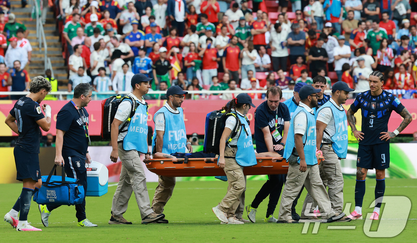 (과달라하라(멕시코)=뉴스1) 임세영 기자 = 우루과이 축구대표팀 마누 우가르테가 26일(현지시간) 멕시코 할리스코주 과달라하라 스타디움에서 열린 2026 북중미 월드컵 H조 조별 …