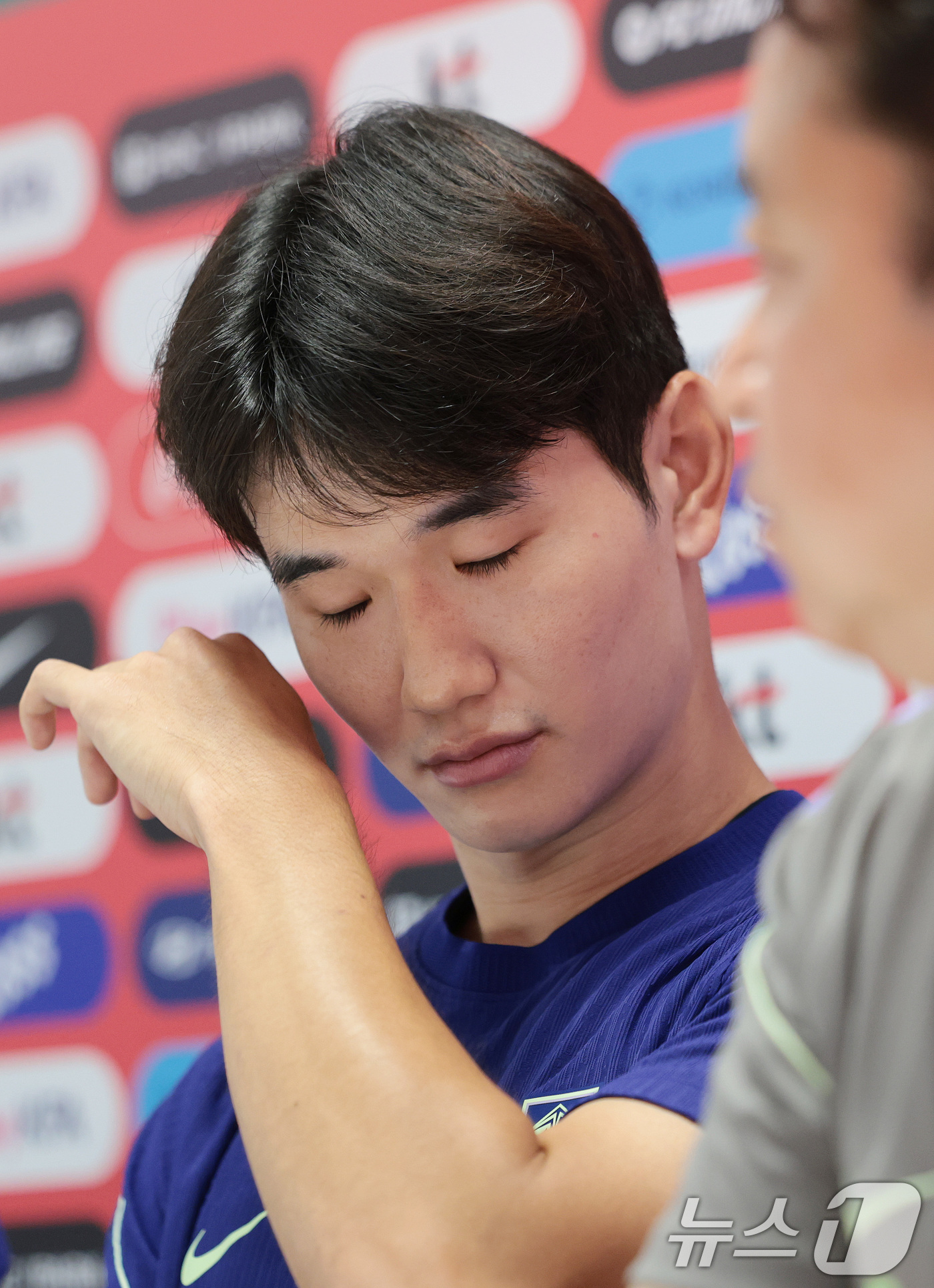 (과달라하라(멕시코)=뉴스1) 박지혜 기자 = 한국 축구 국가대표팀 김진규가 27일(현지시간) 멕시코 과달라하라 인근 사포판 치바스 바예 베르데 훈련장에 마련된 베이스캠프에서 인터 …