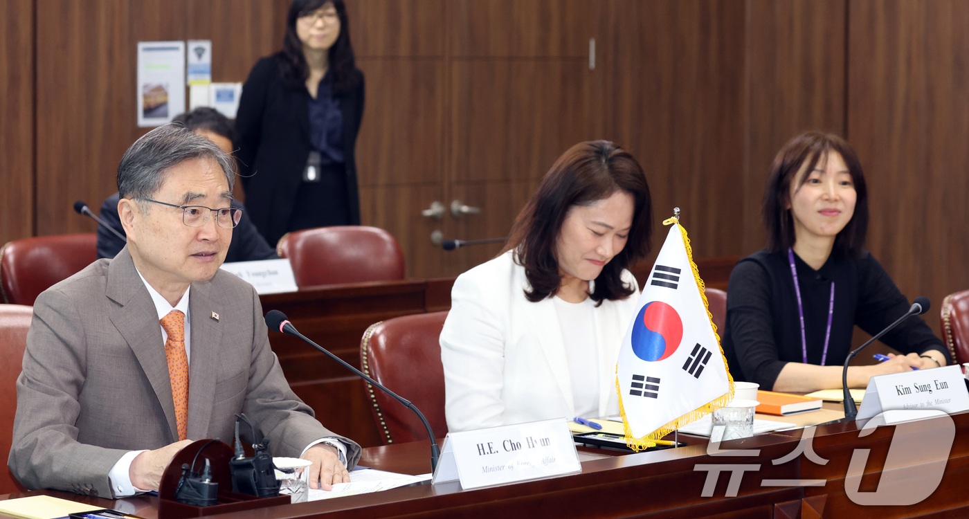 (서울=뉴스1) 김명섭 기자 = 조현 외교장관이 29일 서울 종로구 정부서울청사 별관 외교부에서 열린 한·동티모르 외교장관 회담에서 모두 발언을 하고 있다.  2026.6.29/뉴 …