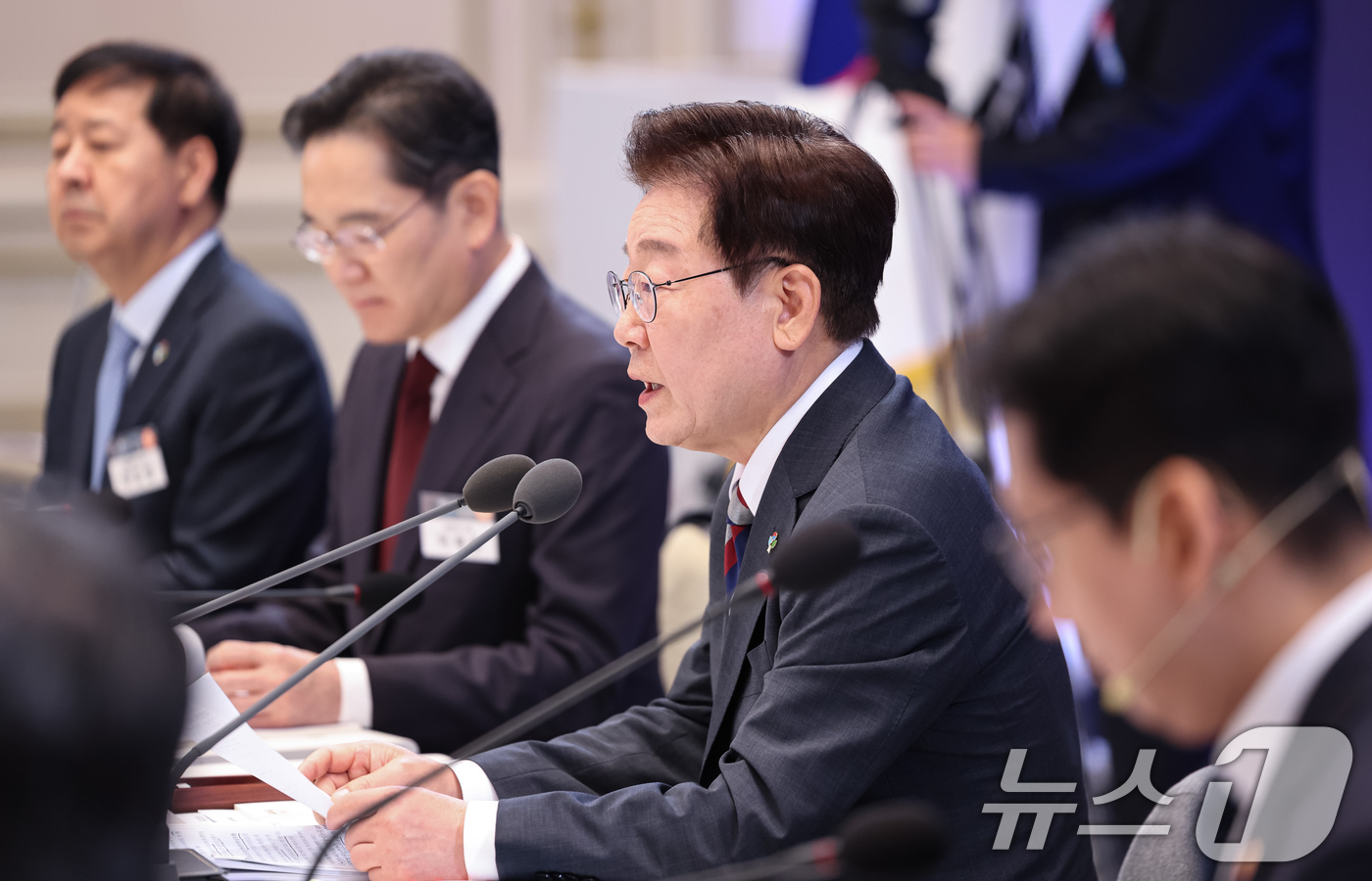 (서울=뉴스1) 허경 기자 = 이재명 대통령이 29일 청와대 영빈관에서 열린 대한민국 대도약 3대 메가프로젝트 국민보고회에서 발언하고 있다. 2026.6.29/뉴스1