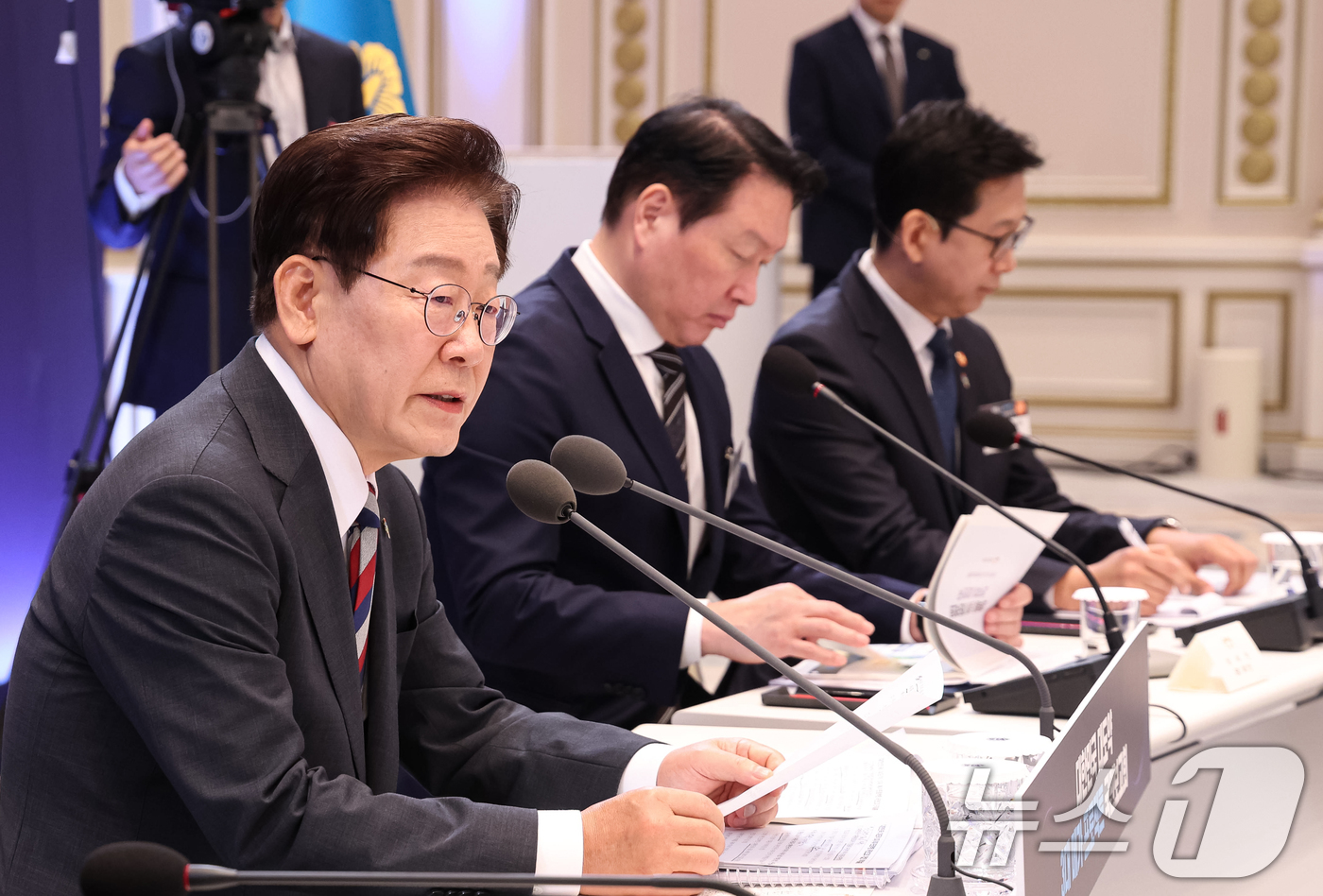 (서울=뉴스1) 허경 기자 = 이재명 대통령이 29일 청와대 영빈관에서 열린 대한민국 대도약 3대 메가프로젝트 국민보고회에서 발언하고 있다. 2026.6.29/뉴스1