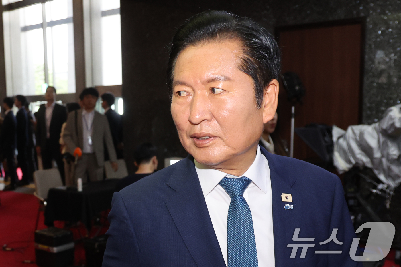 (서울=뉴스1) 황기선 기자 = 정청래 전 더불어민주당 대표가 29일 서울 여의도 국회에서 열린 의원총회에 참석하고 있다.  2026.6.29/뉴스1