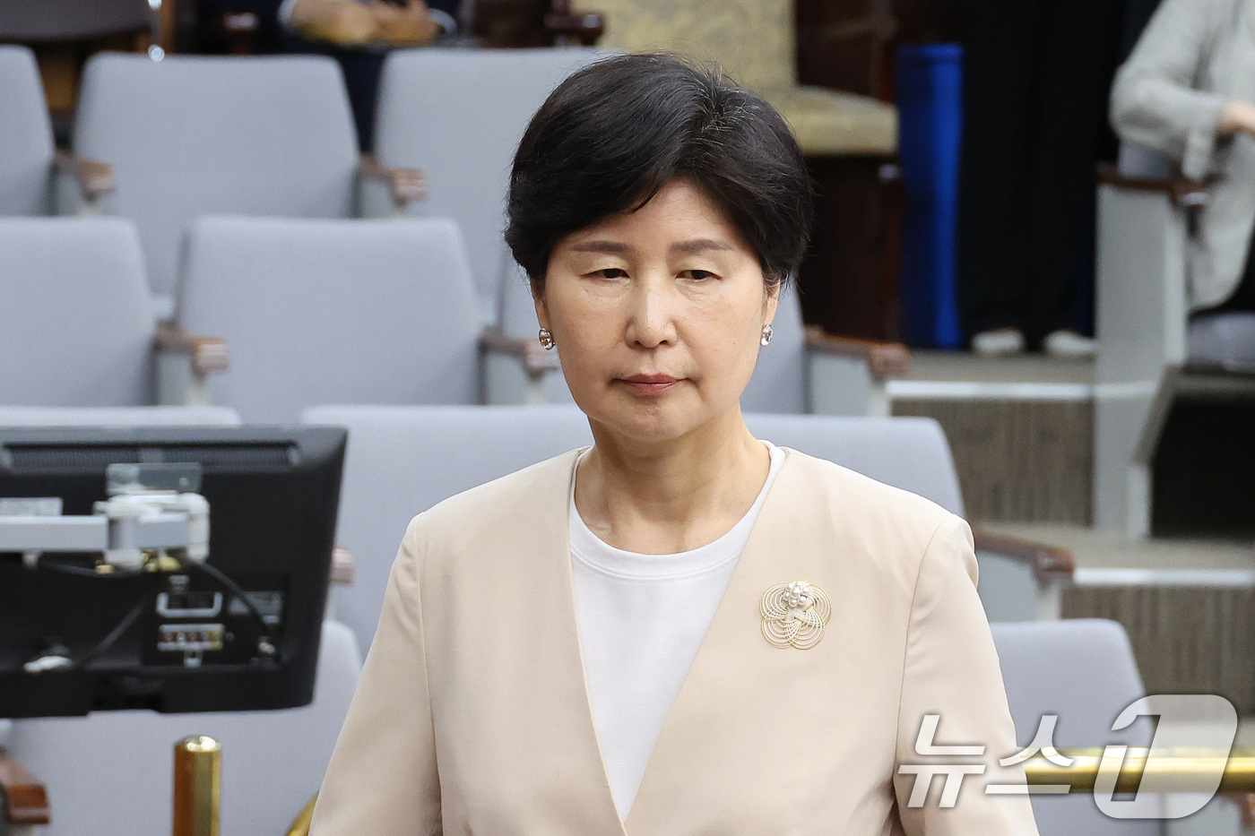 (서울=뉴스1) 신웅수 기자 = 백혜련 위원장이 29일 서울 여의도 국회에서 열린 국무총리(한성숙)임명동의에관한인사청문특별위원회 전체회의에 참석하고 있다. 2026.6.29/뉴스1 …