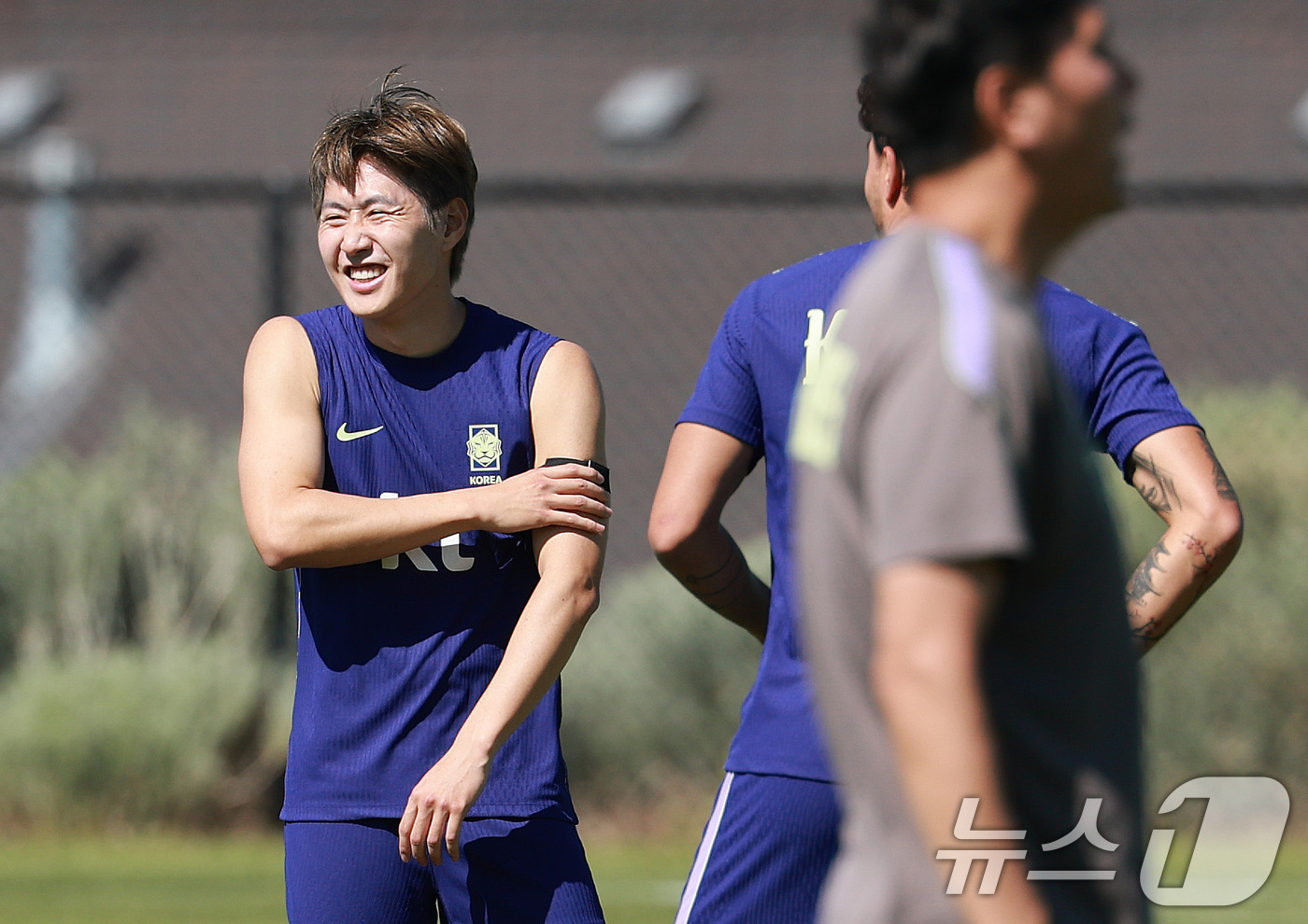 (헤리먼(유타주)=뉴스1) 임세영 기자 = 대한민국 축구대표팀 이강인이 2일(현지시간) 미국 유타주 헤리먼에 위치한 자이언스뱅크 트레이닝센터에서 훈련을 하고 있다. 2026.6.3 …
