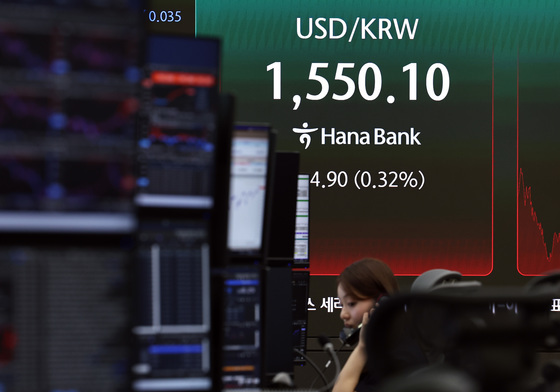원달러환율 1550원 터치