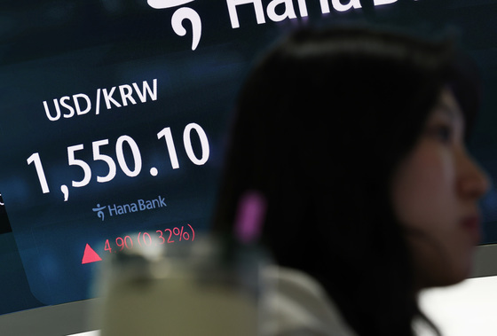 1550원 찍은 원달러 환율