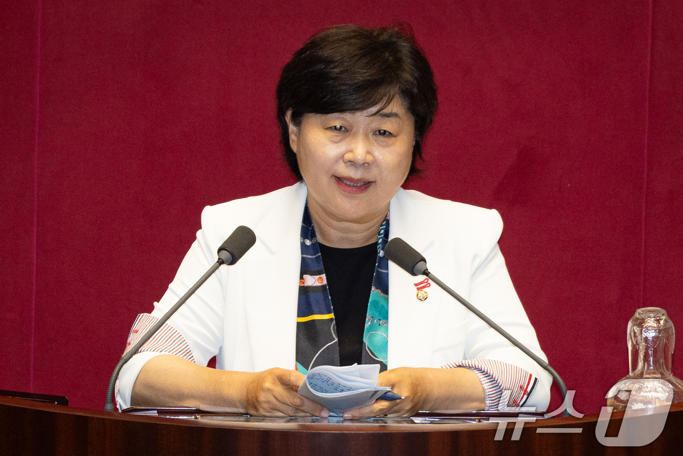 (서울=뉴스1) 유승관 기자 = 제22대 국회 후반기 서영교 법제사법위원장이 30일 서울 여의도 국회에서 열린 제436회 국회(임시회) 제4차 본회의에서 당선인사를 하고 있다. 2 …