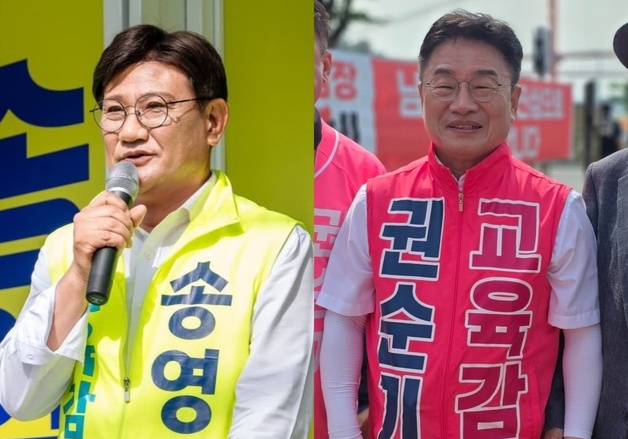 [개표상황]경남교육감 송영기·권순기 0.46%p 차 '초접전'…개표율 58.89%