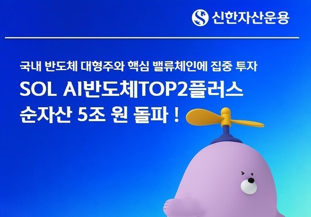 SOL AI반도체TOP2플러스 ETF, 순자산 5조 돌파…개인매수 '최대'
