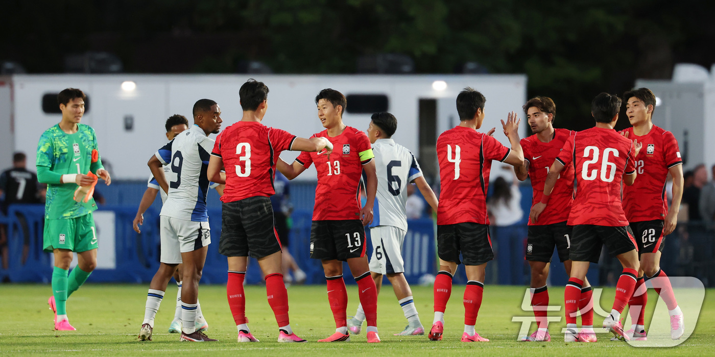 (프로보(유타주)=뉴스1) 임세영 기자 = 대한민국 축구대표팀 선수들이 3일(현지시간) 미국 유타주 솔트레이크시티 브리검 영 대학교 BYU 사우스필드 경기장에서 2026 국제축구연 …