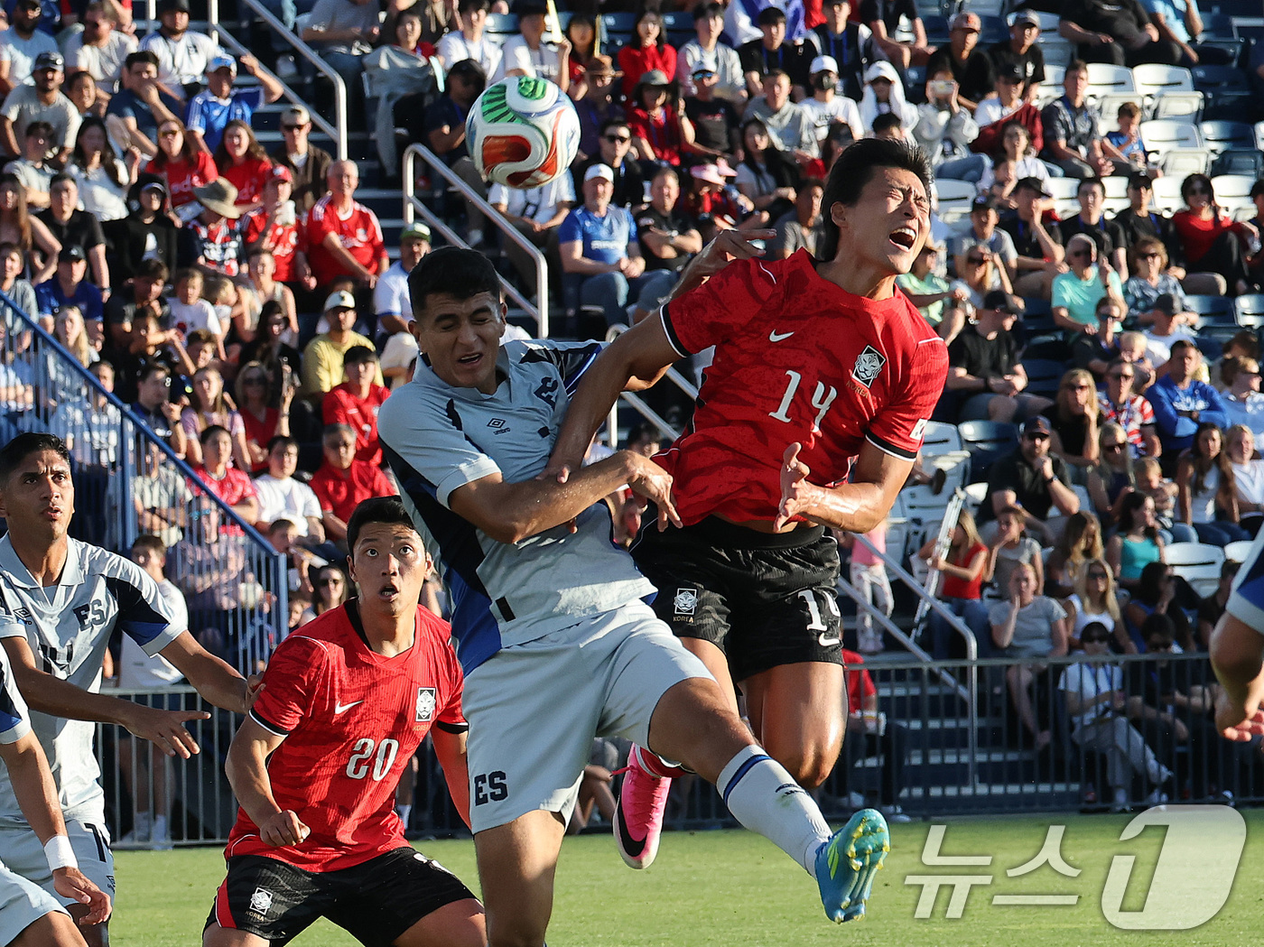 (프로보(유타주)=뉴스1) 임세영 기자 = 대한민국 축구대표팀 조규성이 3일(현지시간) 미국 유타주 솔트레이크시티 브리검 영 대학교 BYU 사우스필드 경기장에서 2026 국제축구연 …