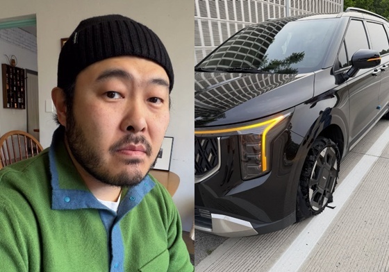 김기방, 너덜너덜 찢어진 타이어로 '아찔' 상황…"정말 큰일 날 뻔"