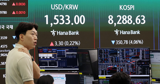 8100선 밀려난 코스피 급락에…달러·원 환율 1540원 육박
