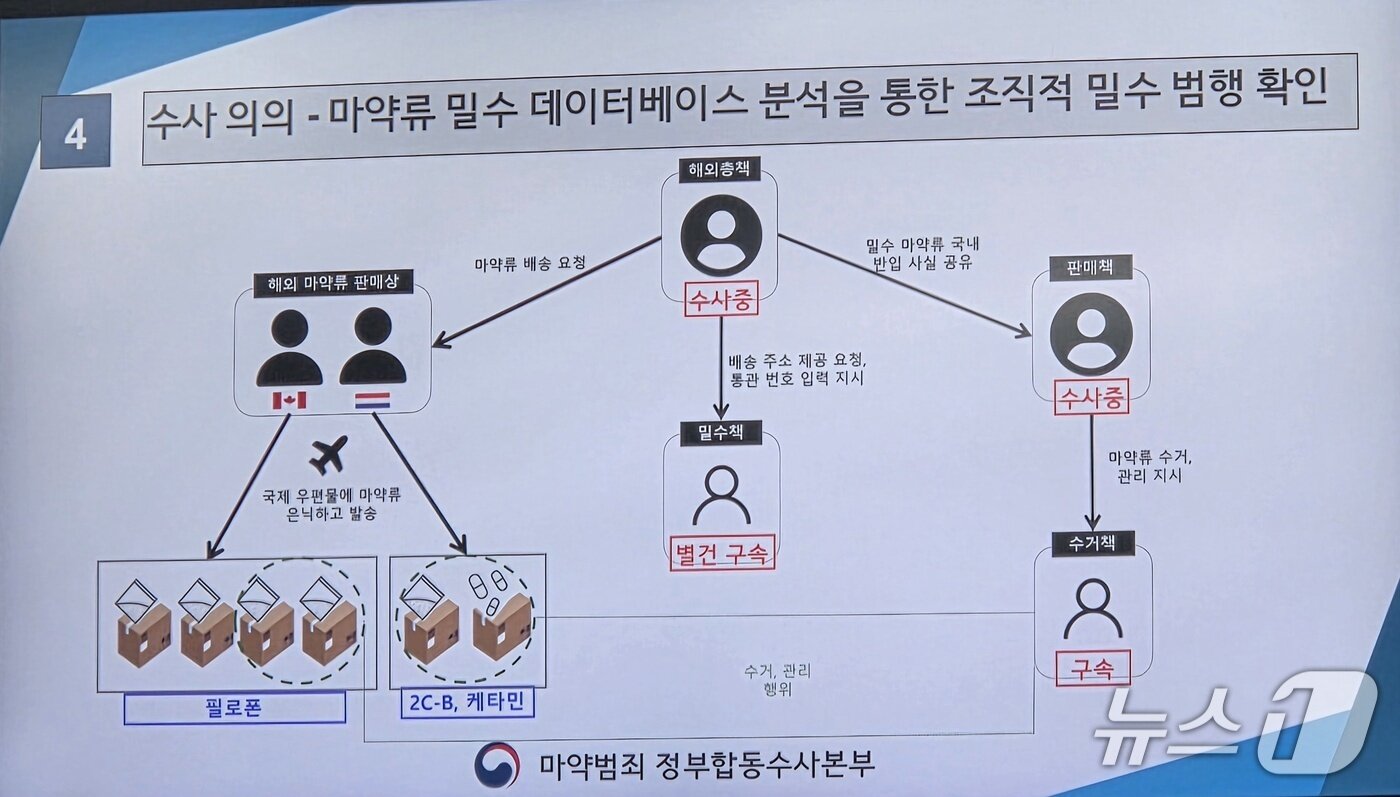 본문 이미지 - 마약범죄 합동 수사본부에서 마약 관련 브리핑 자료. 2026.6.5/뉴스1 ⓒ News1 배수아 기자