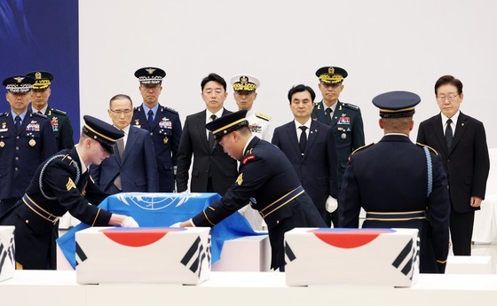 이재명 대통령, 한미 유해 관포 호위