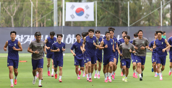 피파 공식 오픈 트레이닝 나선 대한민국 축구대표팀