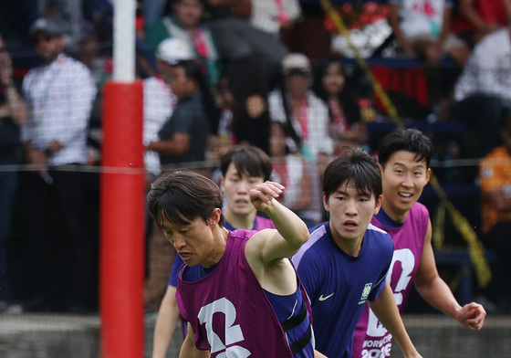 훈련하는 대한민국 축구대표팀