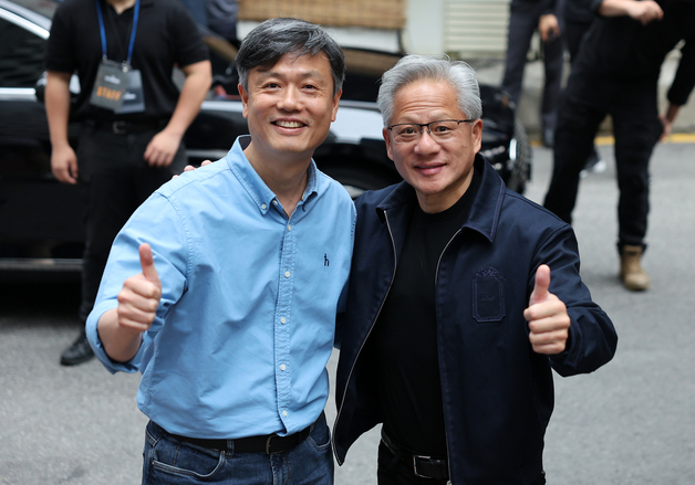 젠슨 황 CEO, 장병규 의장과 엄지 척!