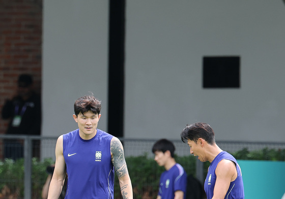 훈련하는 손흥민·김민재