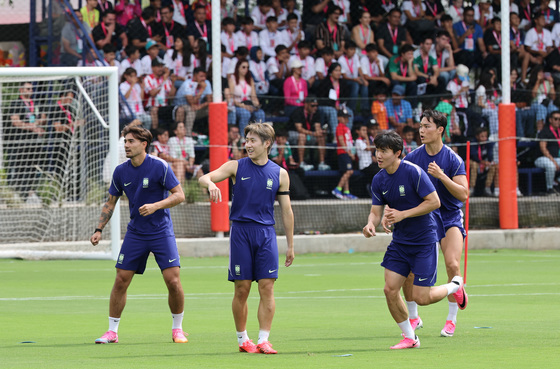 훈련하는 대한민국 축구대표팀