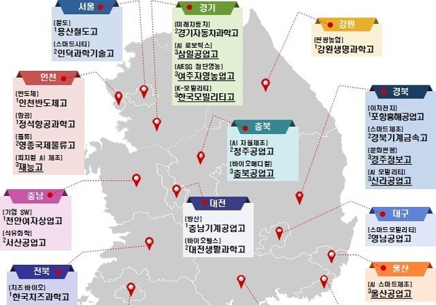 금샘고 등 16개高, 협약형 특성화고 선정…5년간 최대 45억 지원