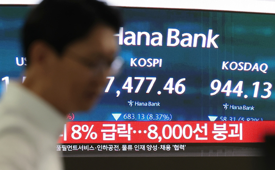 '서킷브레이커' 코스피 8%대 폭락 7400선…코스닥 매도 사이드카[개장시황]