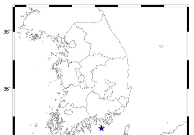 경남 통영시 남남서쪽 35㎞해역서 규모 2.9 지진