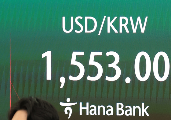 환율 1,555.2원 개장…17년 3개월 만에 최고