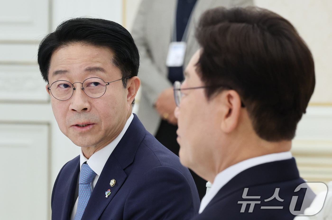 (서울=뉴스1) 이재명 기자 = 조정식 국회의장이 8일 청와대에서 열린 4부 요인 회동에서 발언하고 있다. 2026.6.8/뉴스1
