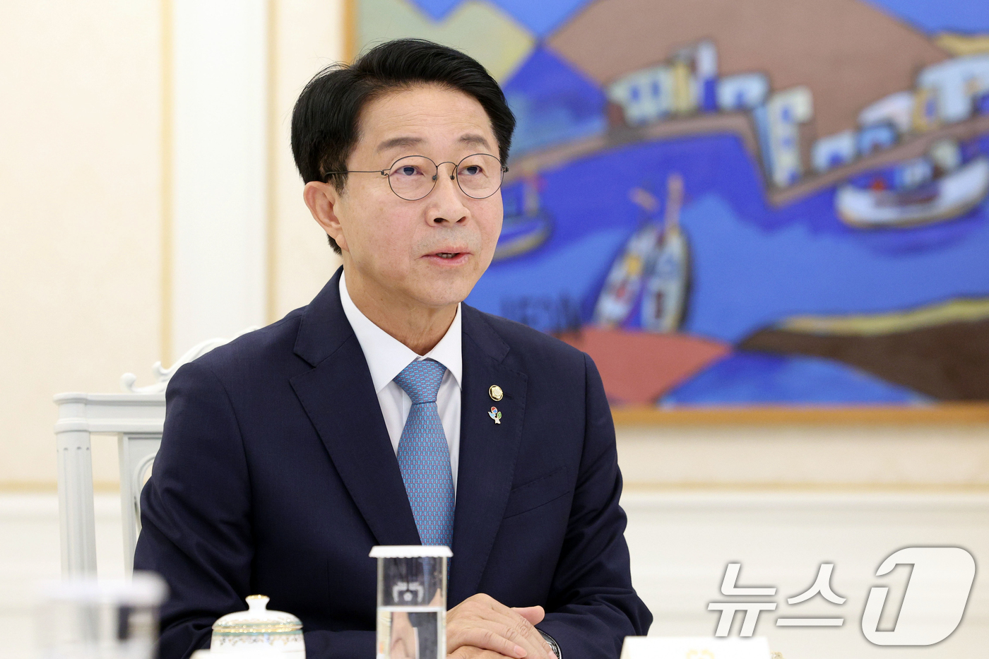 (서울=뉴스1) 이재명 기자 = 조정식 국회의장이 8일 청와대에서 열린 4부 요인 회동에서 발언하고 있다. 2026.6.8/뉴스1