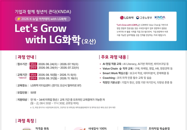 LG화학, 미취업 청년 양성…'K-뉴딜 아카데미' 교육생 모집