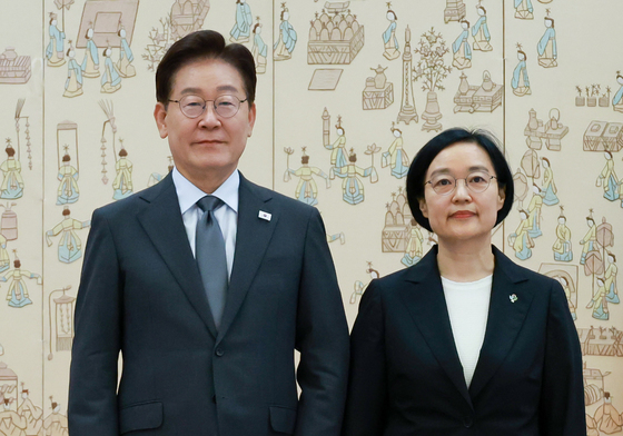 기념촬영 하는 이재명 대통령·한성숙 총리