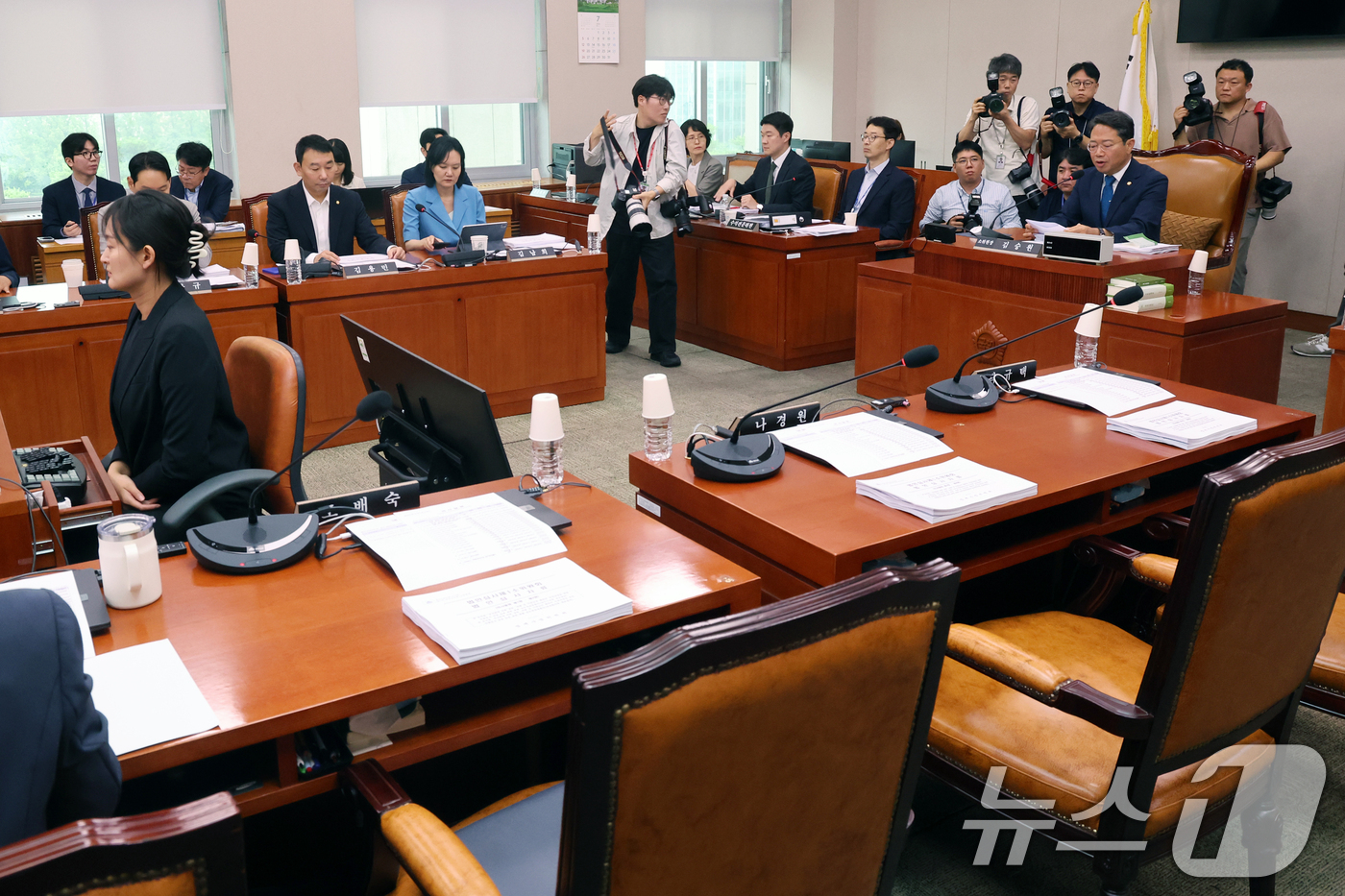 (서울=뉴스1) 황기선 기자 = 10일 오전 서울 여의도 국회에서 열린 법제사법위원회 법안심사제1소위원회에 국민의힘 위원들이 불참해 자리가 비어있다.  2026.7.10/뉴스1