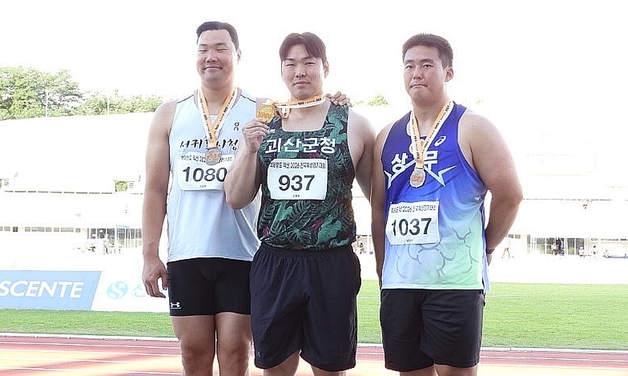 괴산군청 육상팀 '익산 2026 전국육상대회'서 금1·동2 획득