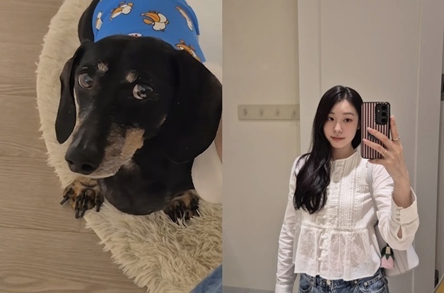 김연아, 발로 강아지 '쓰담쓰담'…"발 씻었어" 폭소