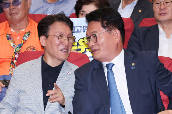 대화하는 김민석·송영길