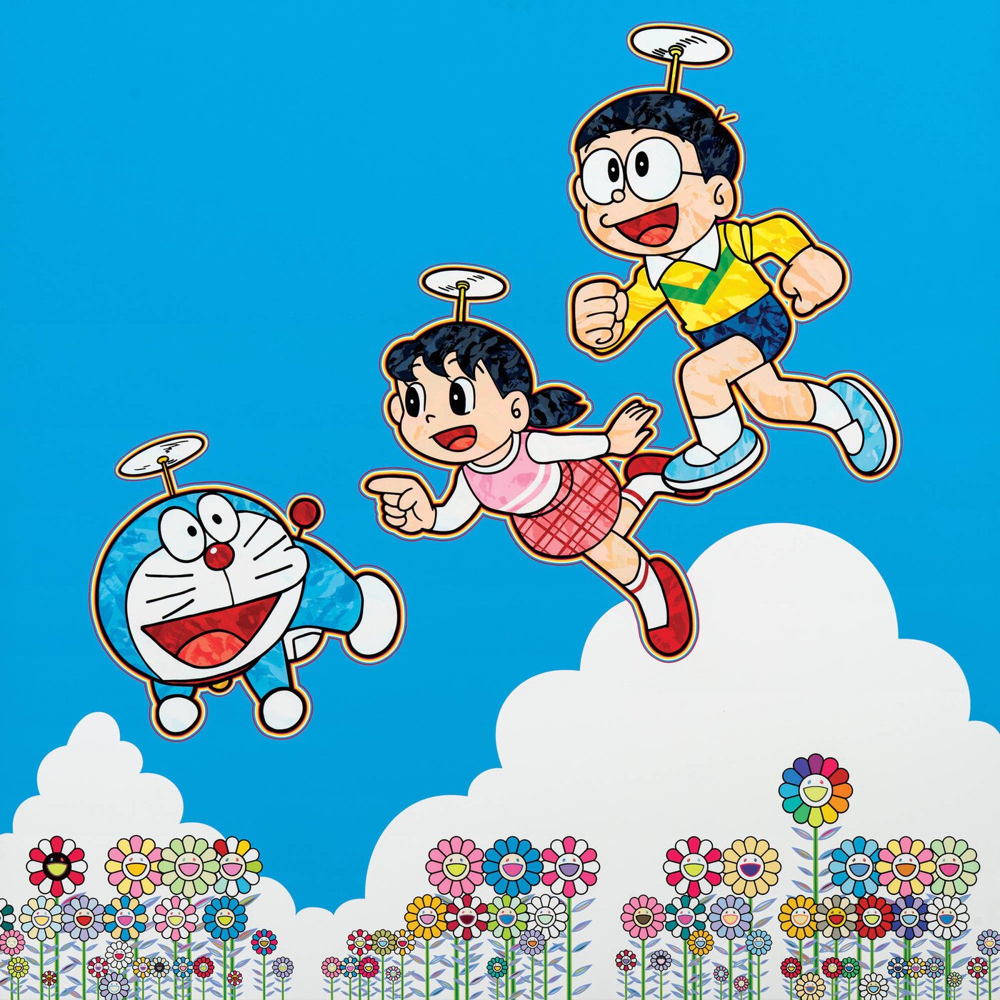 본문 이미지 - 타카시 무라카미 Takashi Murakami (b.1962) Japanese,  A Blue Sky! Like We Could Go On Forever! acrylic on canvas 100&times;100cm | 2019 (7억2000만~11억 원) (케이옥션 제공)